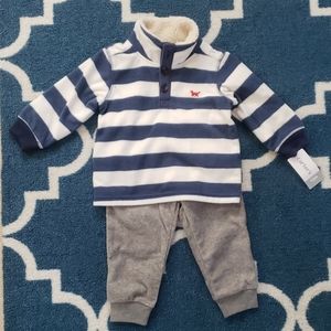 NWT Carter's winter outfit fleece sherpa 12m baby